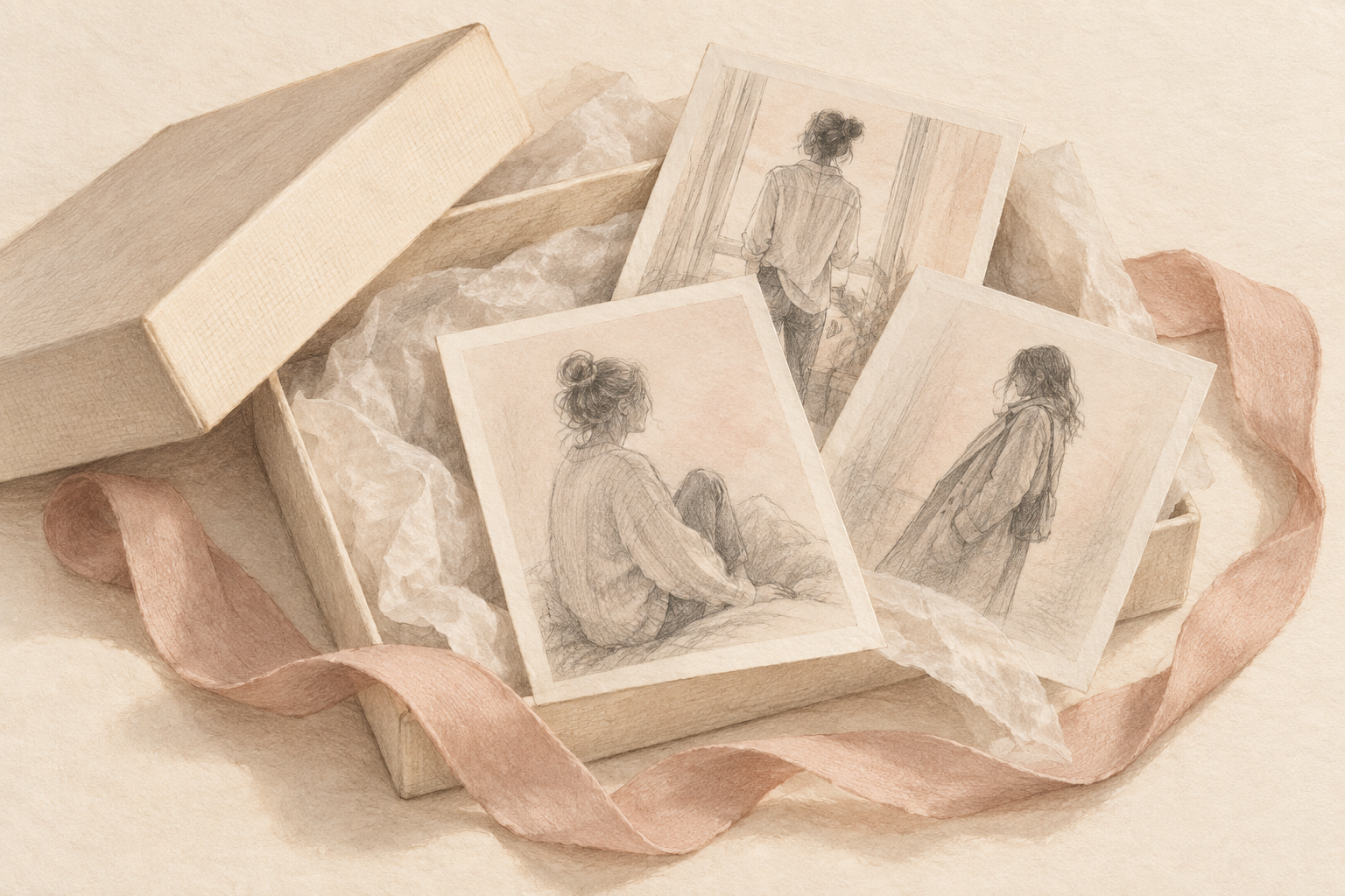 Une boîte de tirages photographiques